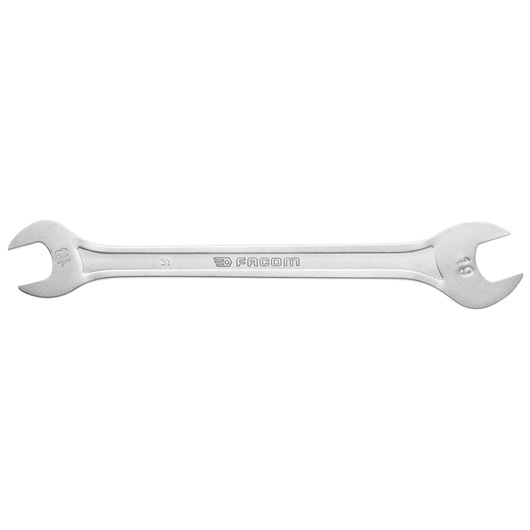 Facom 31_18X19 double open-end wrench, silver finish, 18mm and 19mm ends, flat front angle on white background.
