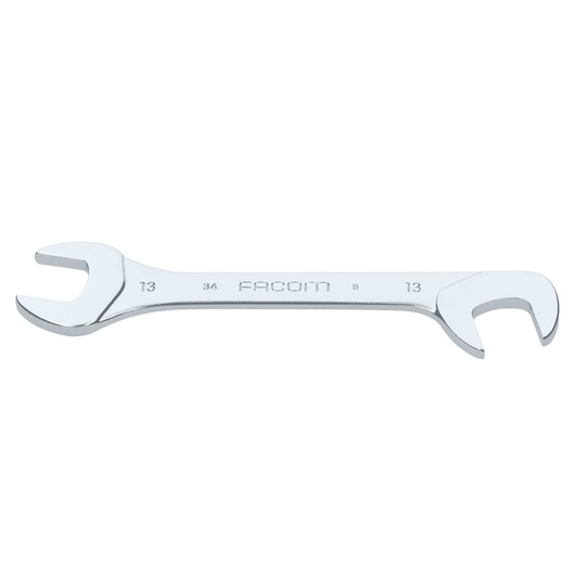 Facom 34_13 chrome open-end wrench, front angle, tool category photography