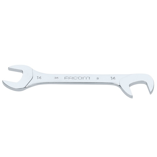 Facom 34_14 chrome open-end wrench photography, side view on white background