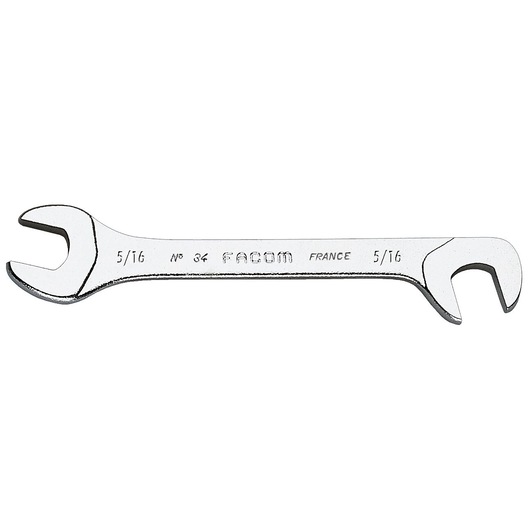 Facom 34_9_32 chrome open-end wrench, standard size, photography, side angle on white background