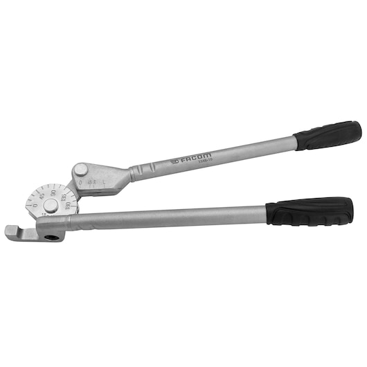 Facom 344B_12 tube bender tool with black grips, side angle on white background.
