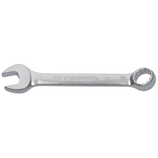 Facom 39.10 combination wrench, silver, straight view on white background.