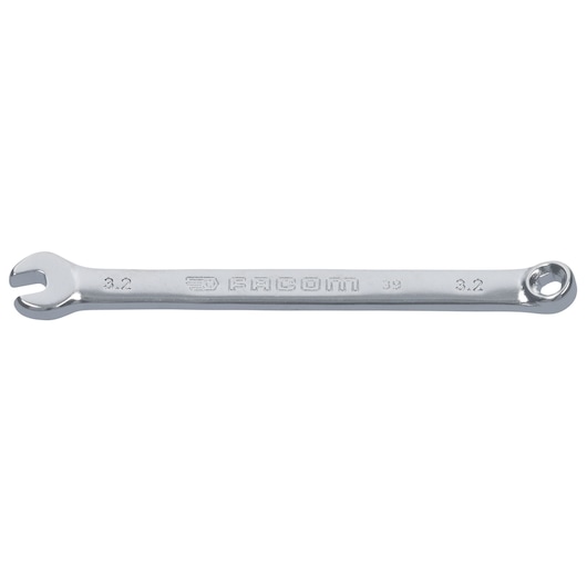 Facom 3.2 mm combination wrench, SKU 39_3_2H, chrome finish, photographed from above on white background.