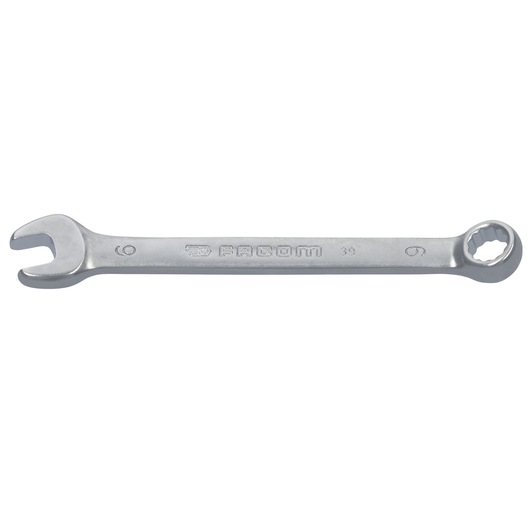 Facom 39_6 combination wrench, silver finish, photography of product on white background, side angle