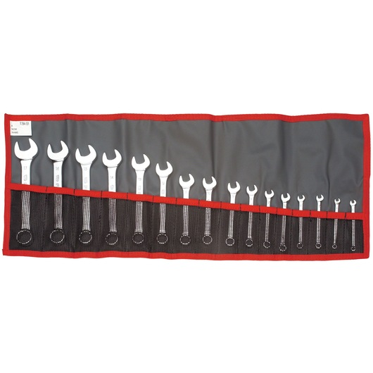 Facom 39_JE16T wrench set in roll-up pouch, 16 pieces, photography, front angle.