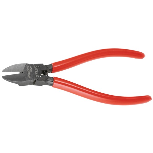 Facom 395_16 diagonal cutting pliers with red insulated handles, product side angle on white background.