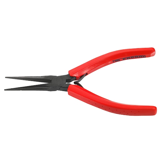 Facom 402 long nose pliers with red handles, tool category, top view on white background.