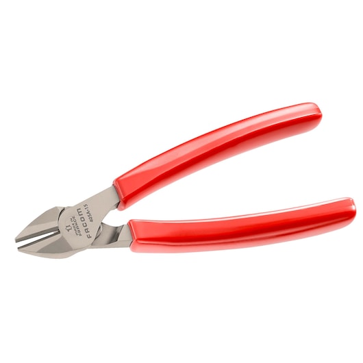 Facom diagonal cutting pliers 405A_15 with red handles, side view on white background.