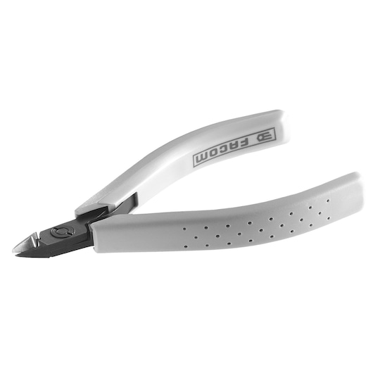 Facom 406_8MT precision side cutter with white perforated handles, angled on white background.
