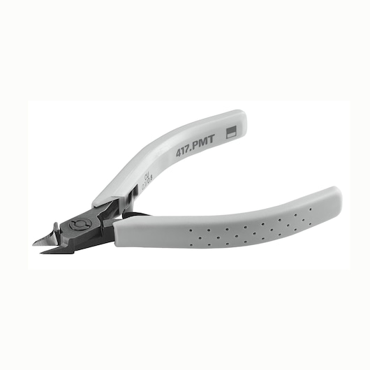 Facom 417_PMT precision side cutter pliers with grey handles, studio angle on white background.