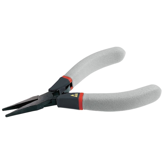 Facom 420_E long nose pliers with grey curved handles, product angle left side, SKU 420_E.