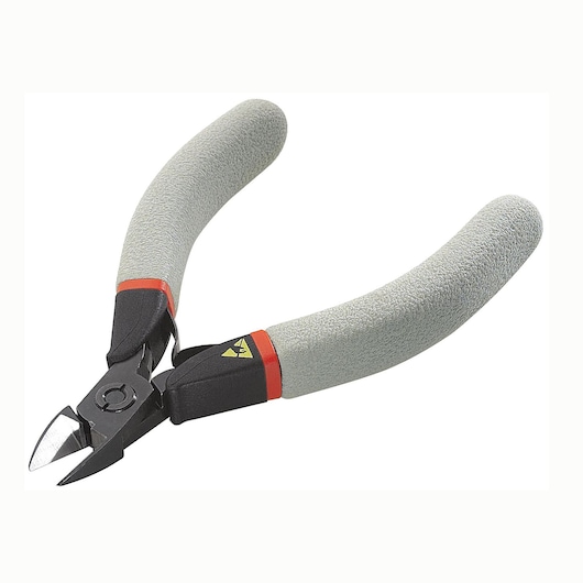 Facom 435_E diagonal cutting pliers with grey ergonomic handles, front angle on white background.
