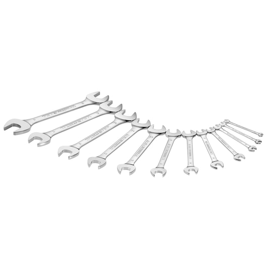 Double open-end wrench set, 12 pieces ( 6 to 32 mm)