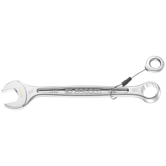 Facom 440_1PSLS combination wrench with tether attachment, silver finish, product view on white background.