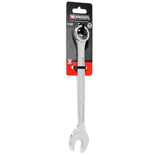 Facom 21mm combination wrench 440_21PB_P2, silver finish, photographed front on white background.