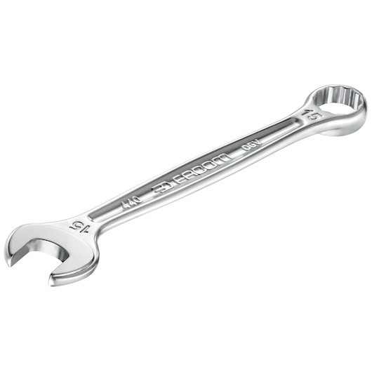 Facom 440_25 combination wrench, silver, angled view on white background.