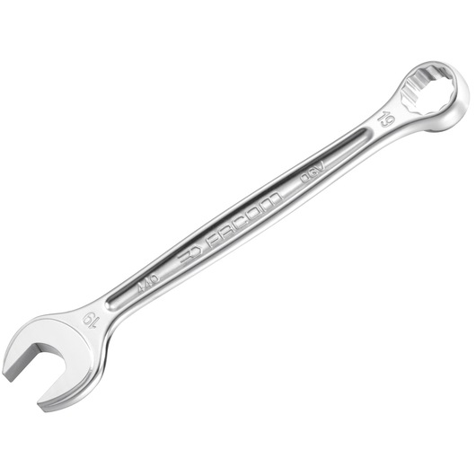 Photo of Facom combination wrench 440_5_5H, silver finish, open end and ring end, angled view on white background.