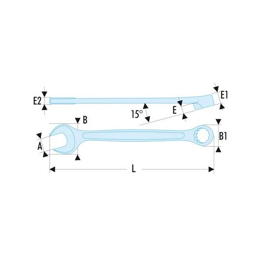Combination wrench, 13 mm