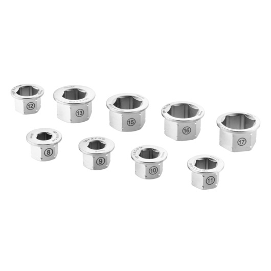 Facom 464_MKIT photography of chrome socket set, white background, various sizes visible.