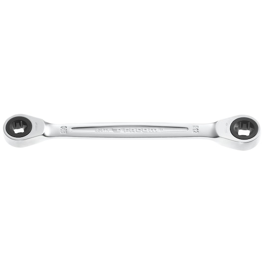Facom ratcheting double box-end wrench silver finish front view 464TX_10X12