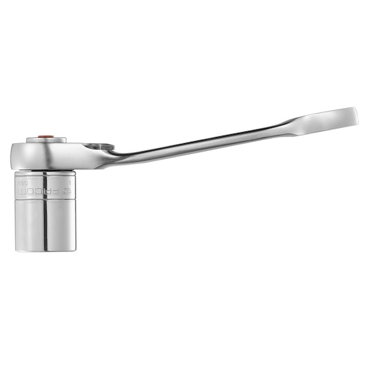 Facom 467ADAPT10MM chrome socket wrench, side angle on white background.