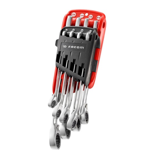 5/16 in. - 3/4 in. Reversible Ratchet Wrench Set With Holder (8 pc)