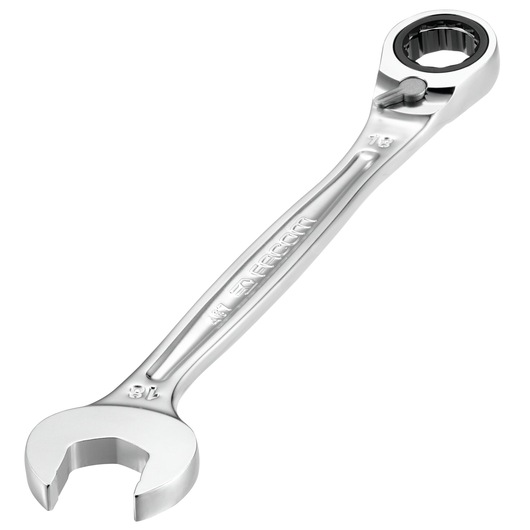 Facom 467B_13 ratcheting combination wrench, silver finish, product angle on white background.