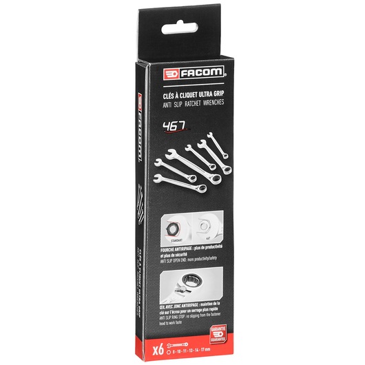 Reversible Ratchet Wrench Set ( 8 to 17 mm) 467B (6 pc)