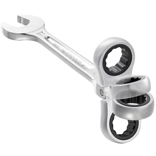 Flex-head ratchet wrench, 19 mm