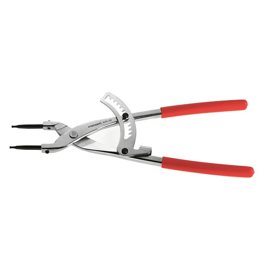 Facom 479_32 circlip pliers with straight black tips and red handles, side angle on white background.