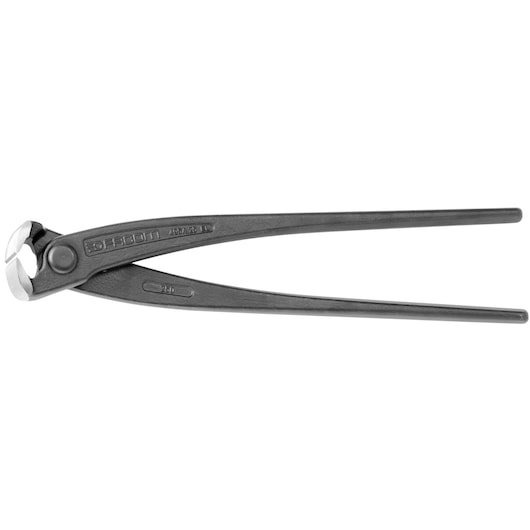Facom 495A_28EL end cutting nipper with black handles and polished jaws, side view, white background.