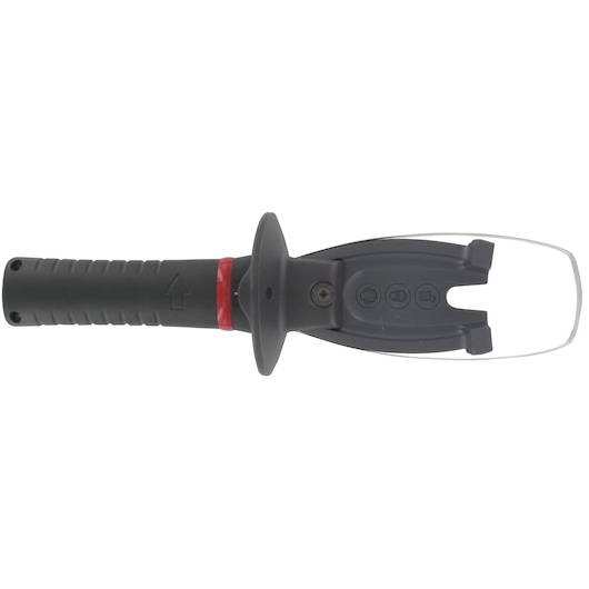 Facom 50_SH insulated cable stripping tool with black handle and red band, top view on white background.