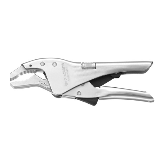 Facom 501AMP locking pliers, silver metal, side view on white background.