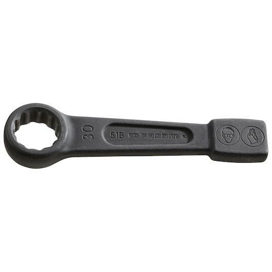 Facom box end wrench 51B_1P1_4, black finish, size 30, flat side view on white background.