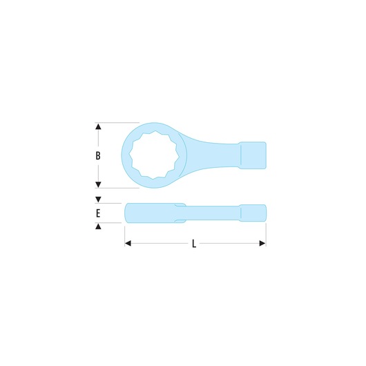 SLOGGING RING WRENCH - 51B - SAE - 12 Points - 1-7/16 in.