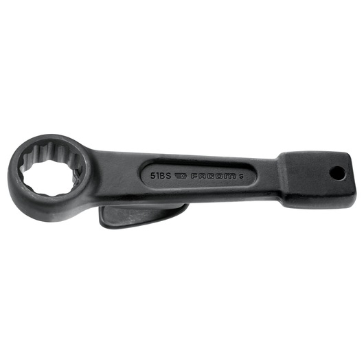 Facom 51BS_30 black offset ring wrench, twelve-point, side view on white background.