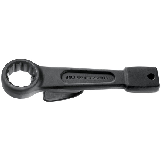 Facom 51BS41 black offset ring wrench with twelve-point head, left side view on white background.