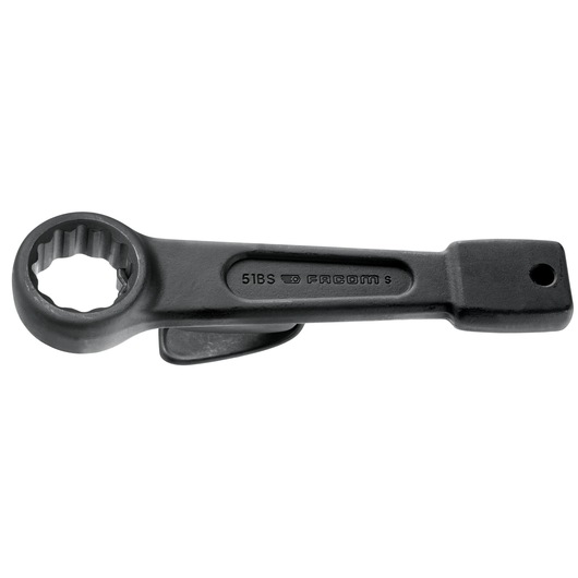 Facom 51BS70 black offset box wrench, side view on white background.