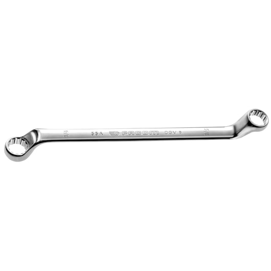 Photo of Facom box end wrench 55A_1PX1P1_16, chrome finish, angled ends, white background.