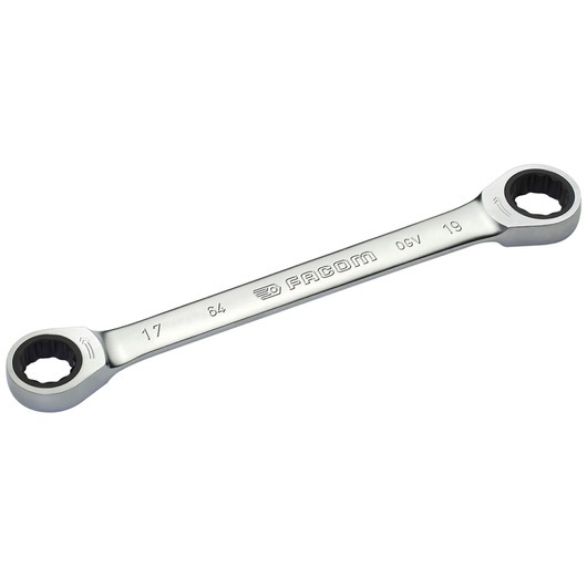 Straight Double Box-End Ratchet Wrench, 21 x 23 mm