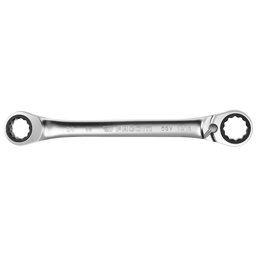 Facom box-end wrench, chrome finish, SKU 65_1_4X5_16, photographed from top on white background.