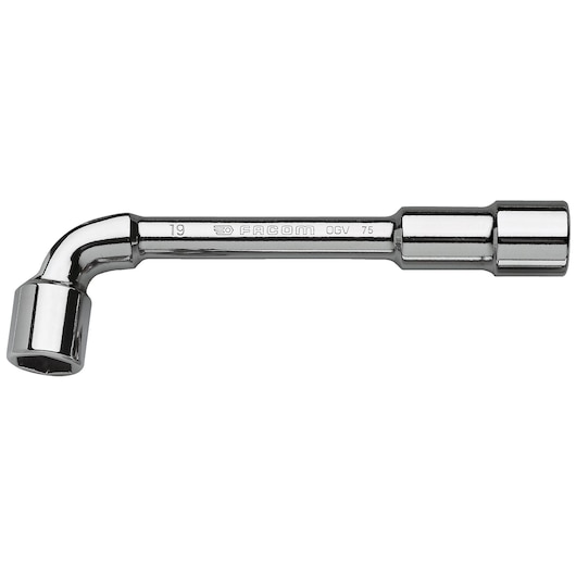 Facom chrome finish box end wrench 75_11 with angled shaft, photographed on white background.