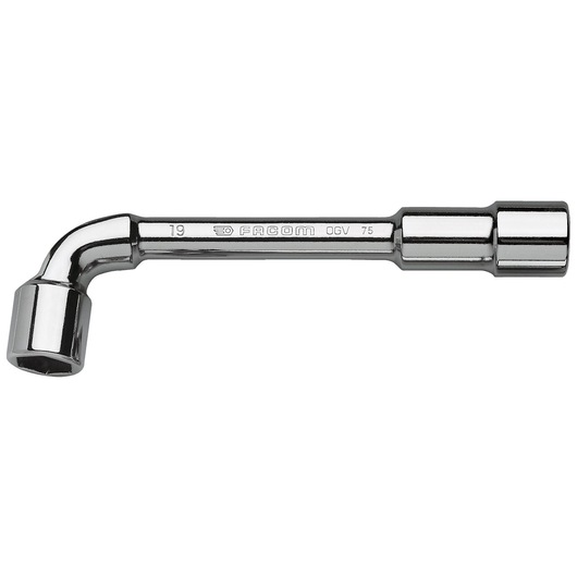Facom 75_12 L-shaped chrome socket wrench, white background, product side view.