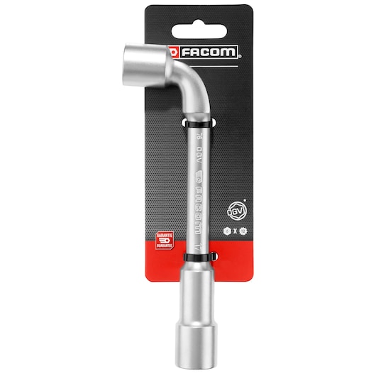 Facom 76_17PB silver offset box wrench on retail packaging, front view, tool category.