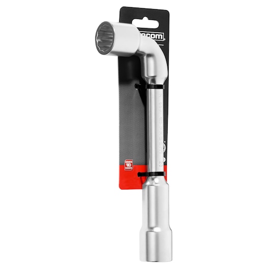 Facom PIPE_WRENCH_23MM silver pipe wrench 76_23PB_P2, front angle on white background.
