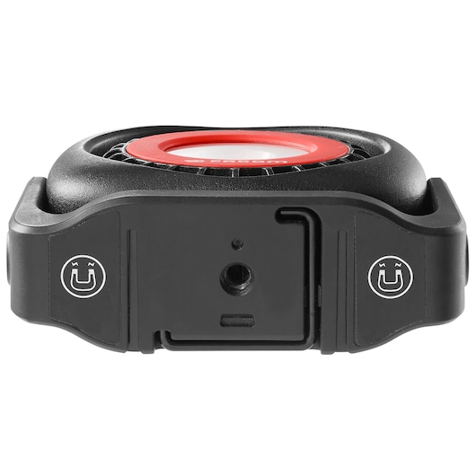 Facom 779.1000BLPB compact black and red work light with magnetic base, front angle on white background.