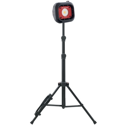 Facom 779.1000RPB portable LED work light on adjustable tripod, front angle, black and red design.