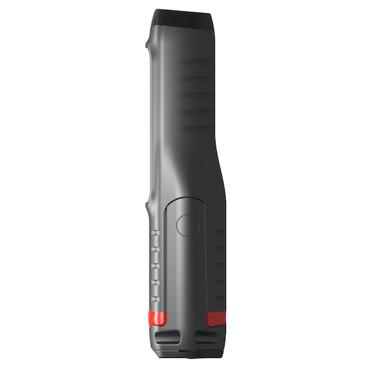 Facom 779.CL5PB slim black and red flashlight, side view on white background.