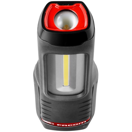 Facom 779.CLSPPB compact black handheld LED work light, front angle on white background.