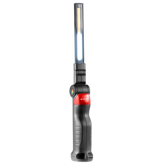 Facom 779CML LED work light with adjustable head, red and black, product photography, front angle.